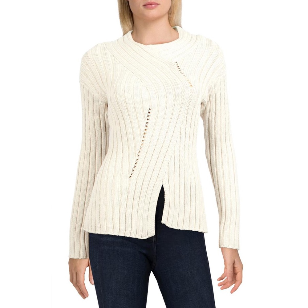 Cult Gaia Noa Cotton Ribbed-Knit Sweater